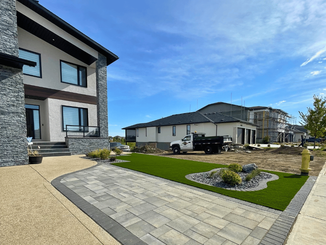 Front Yard with artificial turf